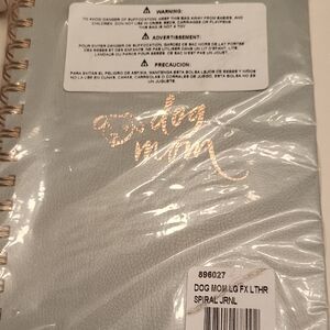 Leather Pet Mom Grey Journal Spiral Sealed  Comes With Designer Pen Silver
